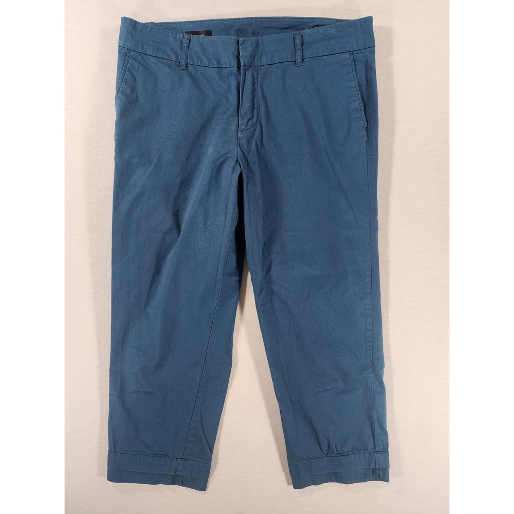 Kut from the Kloth Taylor Crop Trouser Women 12 Blue Stretch Cotton Pants